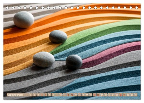 Produktbild: Farbenfrohe Wege zur Stille des Zen (Tischkalender 2026 DIN A5 quer), CALVENDO Monatskalender