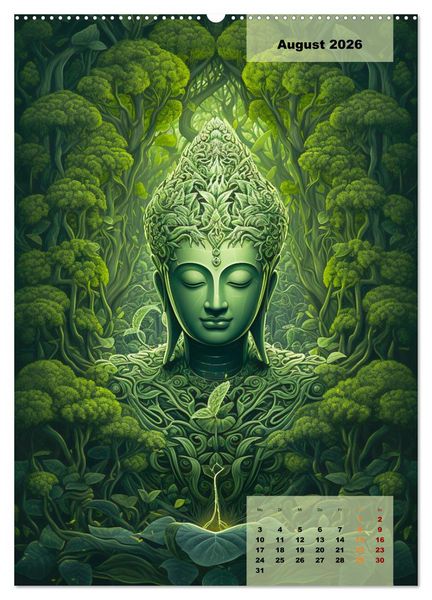 Produktbild: Jade Buddha - Finde die innere Mitte (hochwertiger Premium Wandkalender 2026 DIN A2 hoch), Kunstdruck in Hochglanz
