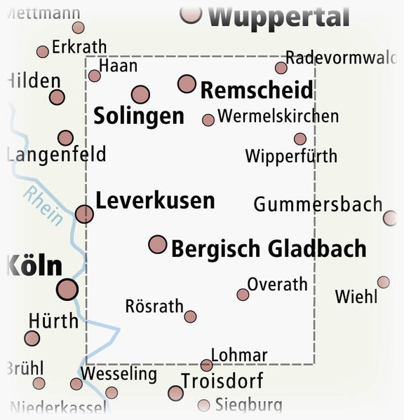 Produktbild: Bergisches Land, Solingen - Remscheid - Bergisch Gladbach 1:50 000