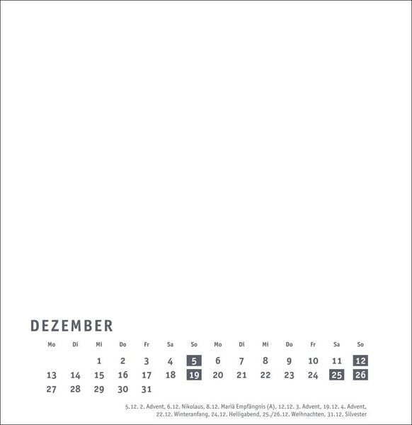 Produktbild: Premium-Bastelkalender wei&szlig; gro&szlig; 2027