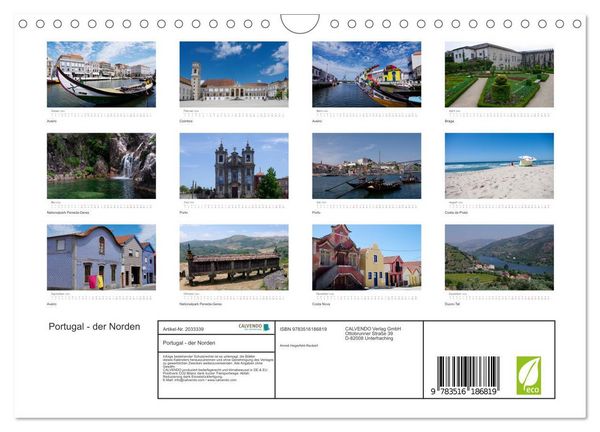 Produktbild: Portugal - der Norden (Wandkalender 2026 DIN A4 quer), CALVENDO Monatskalender