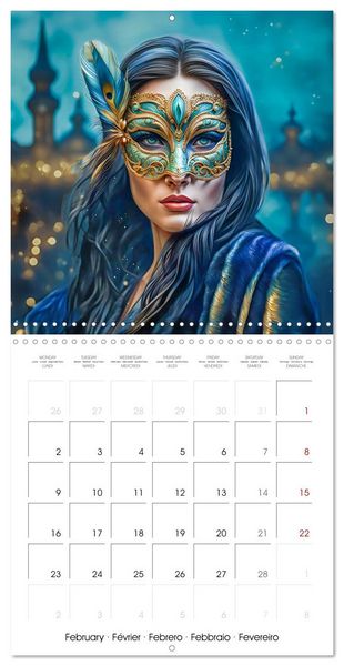 Produktbild: Masks from the realm of fantasy (Wall Calendar 2026 12 &times; 12 Inch) CALVENDO 12 Month Wall Calendar