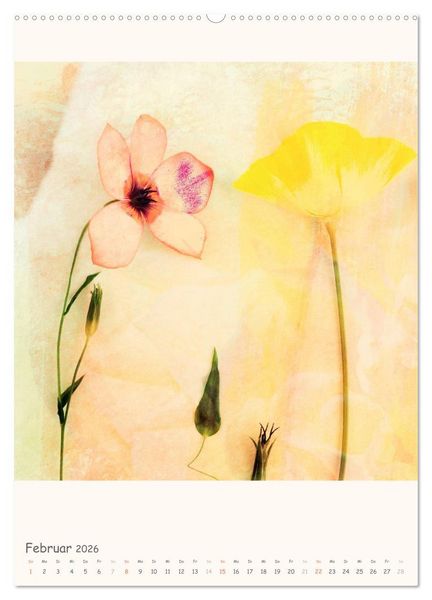 Produktbild: Blumige Fotomalerei (hochwertiger Premium Wandkalender 2026 DIN A2 hoch), Kunstdruck in Hochglanz