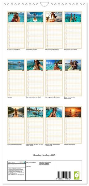 Produktbild: Familienplaner 2026 - Stand up paddling - SUP mit 5 Spalten (Wandkalender, 21 x 45 cm) CALVENDO
