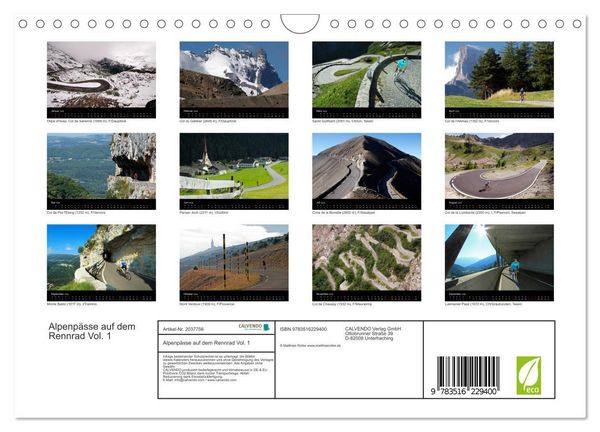 Produktbild: Alpenp&auml;sse auf dem Rennrad Vol. 1 (Wandkalender 2026 DIN A4 quer), CALVENDO Monatskalender