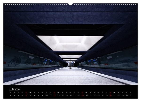 Produktbild: MetroMUC, Stationen im Untergrund M&uuml;nchens (hochwertiger Premium Wandkalender 2026 DIN A2 quer), Kunstdruck in Hochglanz
