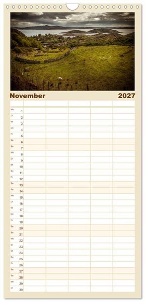 Produktbild: Familienplaner 2027 - Die Highlands - Schottlands rauher Nordwesten mit 5 Spalten (Wandkalender, 21 x 45 cm) CALVENDO