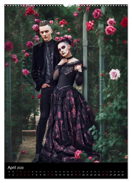 Produktbild: Gothic Kalender - Ein Jahr voller Gothic-Mystik und Eleganz (Wandkalender 2026 DIN A2 hoch), CALVENDO Monatskalender
