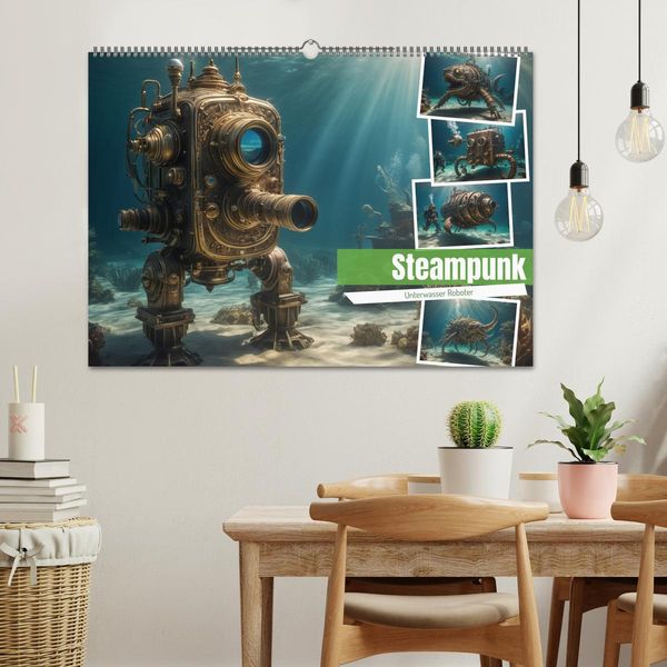 Produktbild: Steampunk - Unterwasser Roboter (Wandkalender 2026 DIN A2 quer), CALVENDO Monatskalender