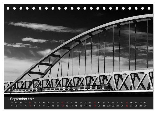 Produktbild: D&uuml;sseldorf Ansichten in Schwarz-Wei&szlig; (Tischkalender 2027 DIN A5 quer), CALVENDO Monatskalender