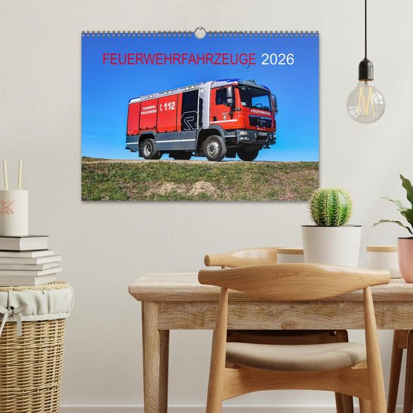Produktbild: Feuerwehrfahrzeuge (Wandkalender 2026 DIN A3 quer), CALVENDO Monatskalender