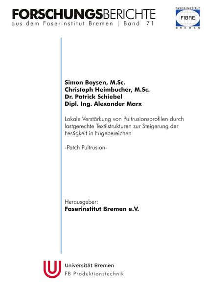Produktbild: Forschungsberichte aus dem Faserinstitut Bremen | Band 71