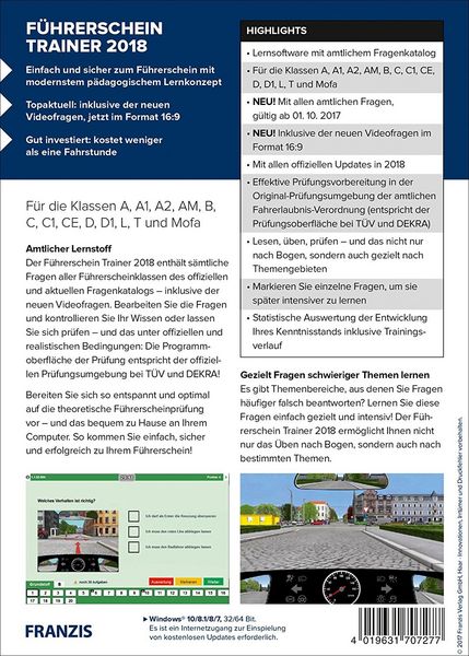 Produktbild: F&uuml;hrerschein Trainer 2018