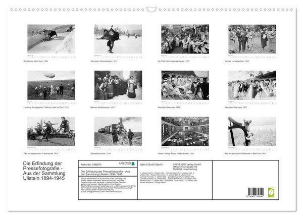Produktbild: Die Erfindung der Pressefotografie - Aus der Sammlung Ullstein 1894-1945 (Wandkalender 2026 DIN A2 quer), CALVENDO Monatskalender