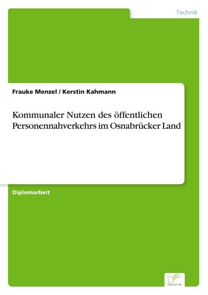 Produktbild: Kommunaler Nutzen des &ouml;ffentlichen Personennahverkehrs im Osnabr&uuml;cker Land