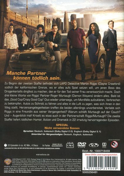 Produktbild: Lethal Weapon - Die komplette 2. Staffel [4 DVDs]