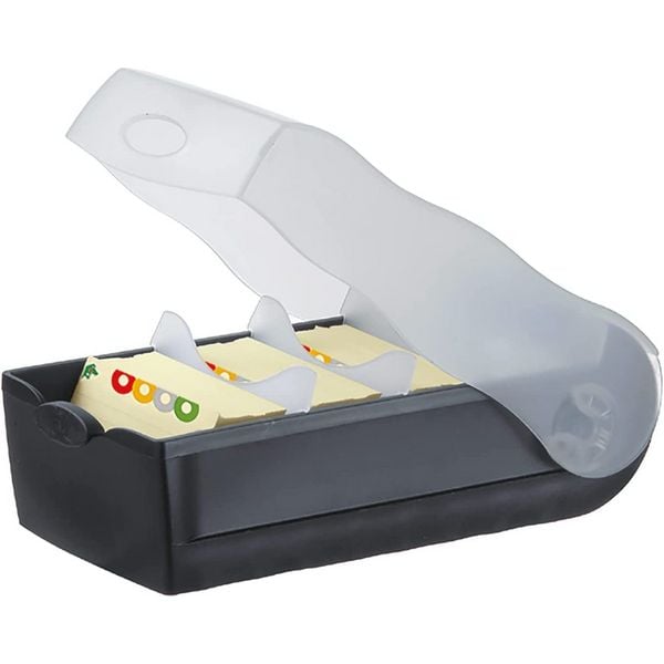 Produktbild: B&uuml;robedarf, Karteibox Croco A 7 quer (schwarz/transparent)