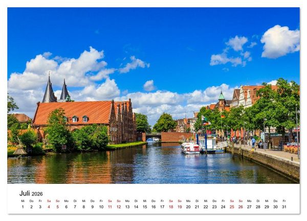 Produktbild: L&uuml;beck &ndash; Im Licht der Zeit (Wandkalender 2026 DIN A2 quer), CALVENDO Monatskalender