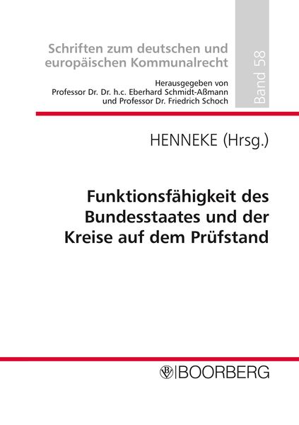 Produktbild: Funktionsf&auml;higkeit des Bundesstaates und der Kreise auf dem Pr&uuml;fstand