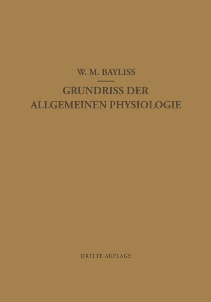 Produktbild: Grundriss der Allgemeinen Physiologie
