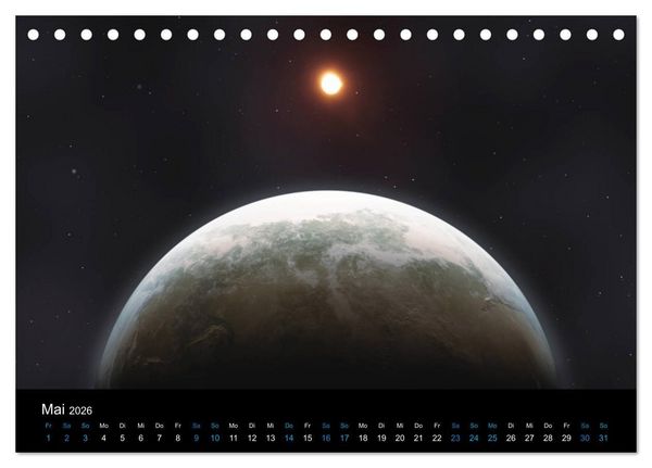 Produktbild: Weit entfernte unbekannte Welten (Tischkalender 2026 DIN A5 quer), CALVENDO Monatskalender
