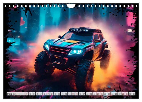 Produktbild: Coole KI-generierte OFF-ROAD-WAGEN (Wandkalender 2026 DIN A4 quer), CALVENDO Monatskalender