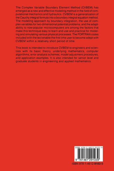 Produktbild: The Complex Variable Boundary Element Method in Engineering Analysis
