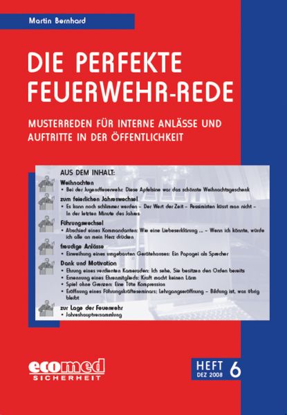 Produktbild: Die perfekte Feuerwehr-Rede Heft 6