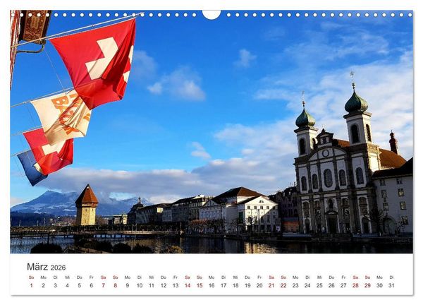 Produktbild: Luzern, die Stadt im Zentrum der Schweiz (Wandkalender 2026 DIN A3 quer), CALVENDO Monatskalender