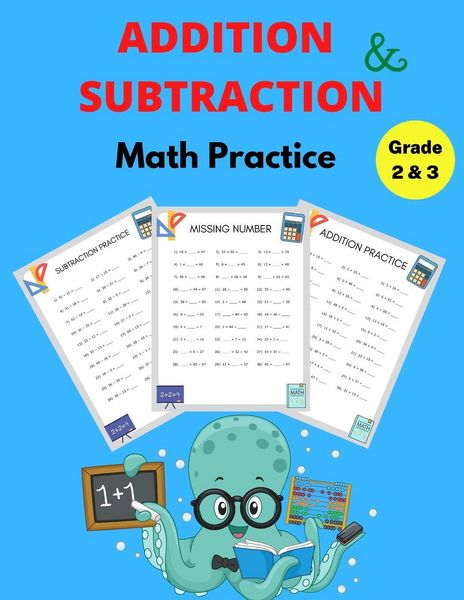 Produktbild: Addition and Subtraction Math Practice Grade 2&3