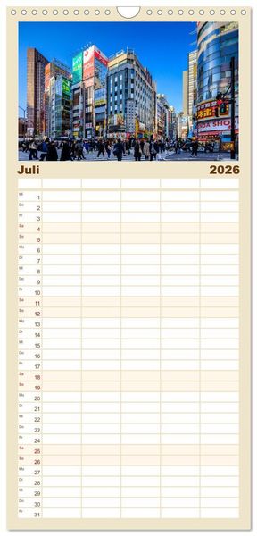 Produktbild: Familienplaner 2026 - Japan - zwischen Tradition und Moderne mit 5 Spalten (Wandkalender, 21 x 45 cm) CALVENDO
