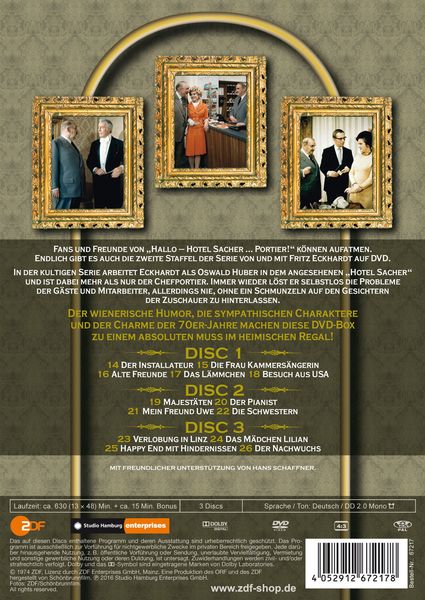 Produktbild: Hallo - Hotel Sacher ... Portier! - Staffel 2 [3 DVDs]