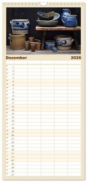 Produktbild: Familienplaner 2026 - K&uuml;chenutensilien mit 5 Spalten (Wandkalender, 21 x 45 cm) CALVENDO