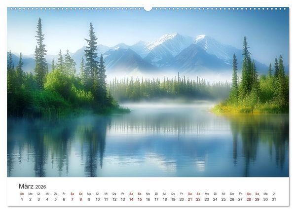 Produktbild: Die Seele Alaskas - Gew&auml;sser des Nordens (Wandkalender 2026 DIN A2 quer), CALVENDO Monatskalender