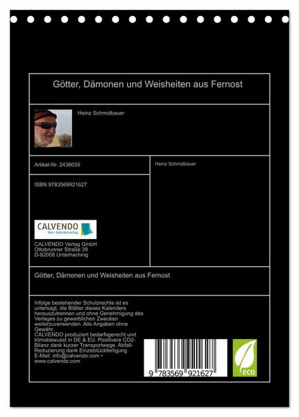 Produktbild: G&ouml;tter, D&auml;monen und Weisheiten aus Fernost (Tischkalender 2027 DIN A5 hoch), CALVENDO Monatskalender