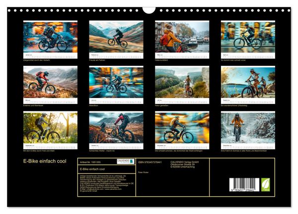 Produktbild: E-Bike einfach cool (Wandkalender 2026 DIN A3 quer), CALVENDO Monatskalender