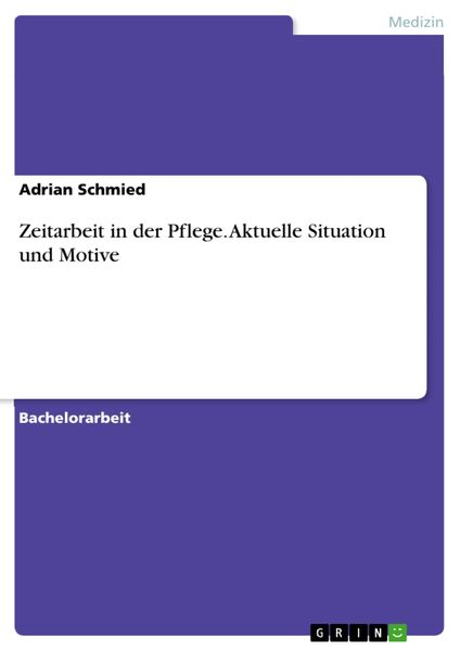 Produktbild: Zeitarbeit in der Pflege. Aktuelle Situation und Motive
