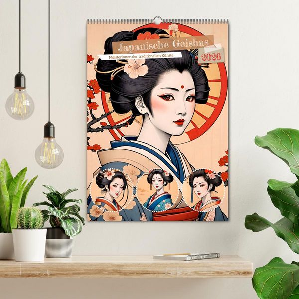 Produktbild: Japanische Geishas (Wandkalender 2026 DIN A2 hoch), CALVENDO Monatskalender