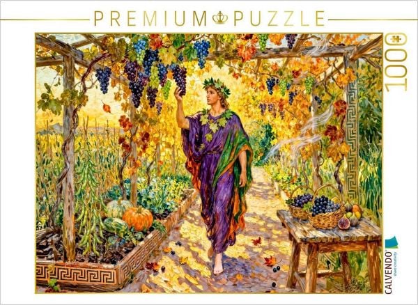 CALVENDO Puzzle Dionysos - Griechischer Gott der Weinreben im Weinlaubgang | 1000 Teile Lege-Größe 64x48cm Foto-Puzzle für glückliche Stunden