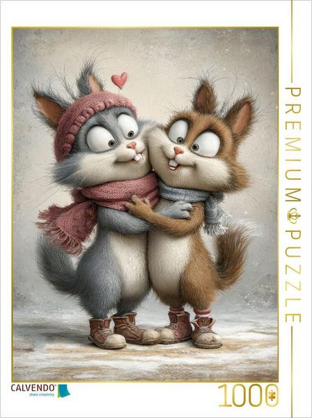 Produktbild: CALVENDO Puzzle Hasen - Liebe | 1000 Teile Lege-Gr&ouml;&szlig;e 64x48cm Foto-Puzzle f&uuml;r gl&uuml;ckliche Stunden