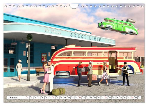 Produktbild: 50s Future - Retro SciFi (Wandkalender 2026 DIN A4 quer), CALVENDO Monatskalender