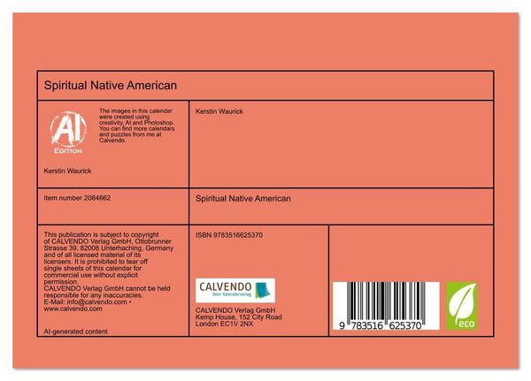 Produktbild: Spiritual Native American (Desk Calendar 2026 DIN A5 landscape), CALVENDO 12 Month DeskCalendar