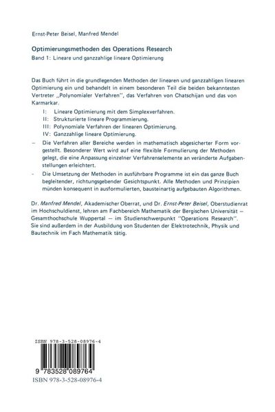 Produktbild: Optimierungsmethoden des Operations Research