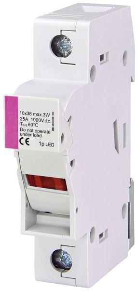 Produktbild: ETI Elektrotechnik 002540211 EFH 10 DC 1p LED Sicherungshalter Passend f&uuml;r (Sicherungen) Feinsicherung 10.3 x 38 mm 25 A 1000 V 1 St.