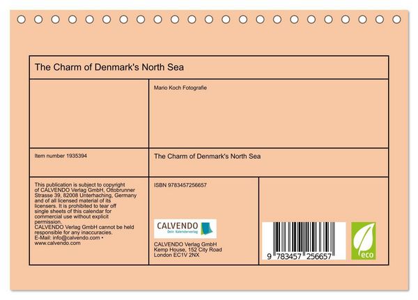 Produktbild: The Charm of Denmark's North Sea (Desk Calendar 2026 DIN A5 landscape), CALVENDO 12 Month DeskCalendar