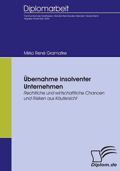 Produktbild: &Uuml;bernahme insolventer Unternehmen
