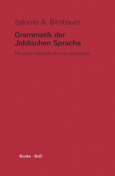 Produktbild: Grammatik der Jiddischen Sprache
