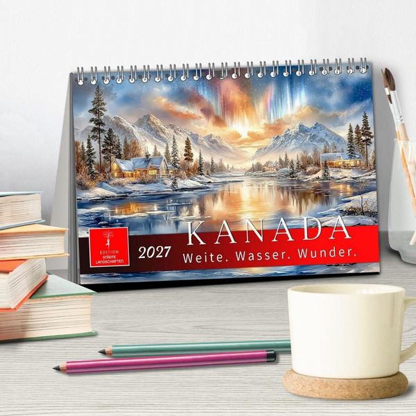 Produktbild: Kanada - Weite, Wasser, Wunder (Tischkalender 2027 DIN A5 quer), CALVENDO Monatskalender