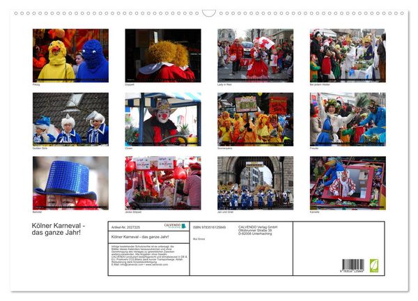 Produktbild: K&ouml;lner Karneval - das ganze Jahr! (Wandkalender 2026 DIN A2 quer), CALVENDO Monatskalender