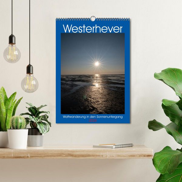 Produktbild: Westerhever - Wattwanderung in den Sonnenuntergang (Wandkalender 2026 DIN A3 hoch), CALVENDO Monatskalender